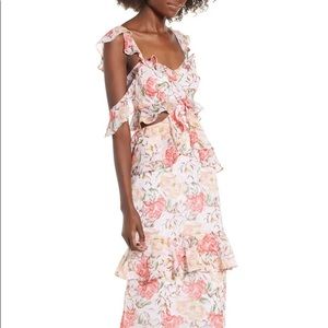 Milan Cut Out Ruffle Maxi Dress wayf